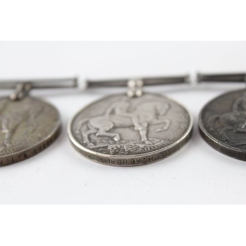 293 - WW1 War Medals To- Pte Greenwood W.York R, Pte Kendrew K.R Rif C & Bray AB RN