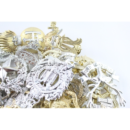 298 - Mixed Military Staybrite Cap Badges Inc H.L.I, Loyal Suffolk Hussars, Etc