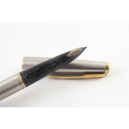 4 x Vintage Parker 61 Fountain Pens 14ct Gold Nibs Inc Gold Plate Cap Etc