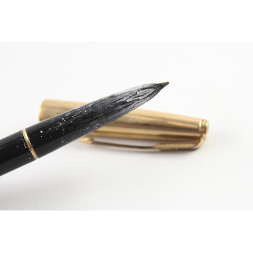 4 x Vintage Parker 61 Fountain Pens 14ct Gold Nibs Inc Gold Plate Cap Etc