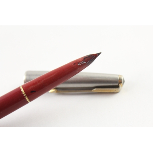 4 x Vintage Parker 61 Fountain Pens 14ct Gold Nibs Inc Gold Plate Cap Etc