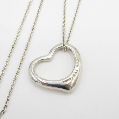 208 - Tiffany & Co Sterling Silver Heart Necklace 6.41g
