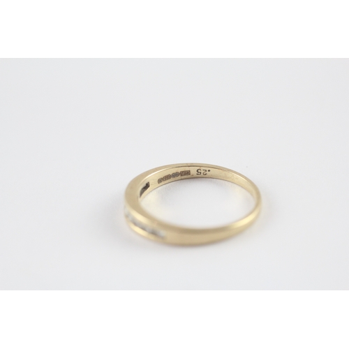 118 - 9ct gold diamond channel set half eternity ring (1.8g) Size M