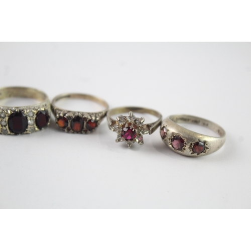 250 - Collection of Sterling Silver Mid Century Rings inc. Stone Set, Faceted x 8 (22g)