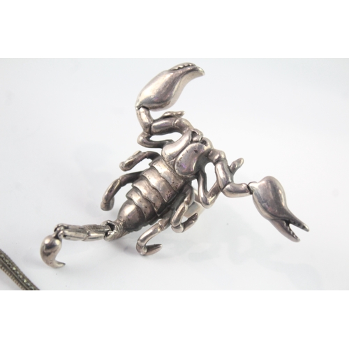 285 - Collection of Mixed Grade Silver Animal Jewellery inc. Marcasite, Amber x 8 (126g)