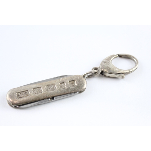 299 - .925 Sterling Silver Pocket Knife Keyring 49g