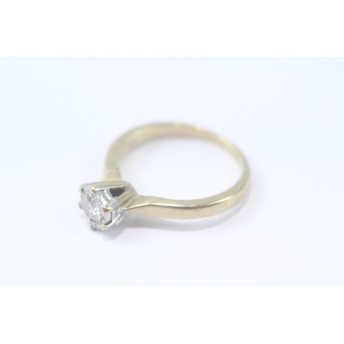 145 - 9ct gold diamond solitaire ring (3.3g) Size O