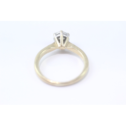 145 - 9ct gold diamond solitaire ring (3.3g) Size O