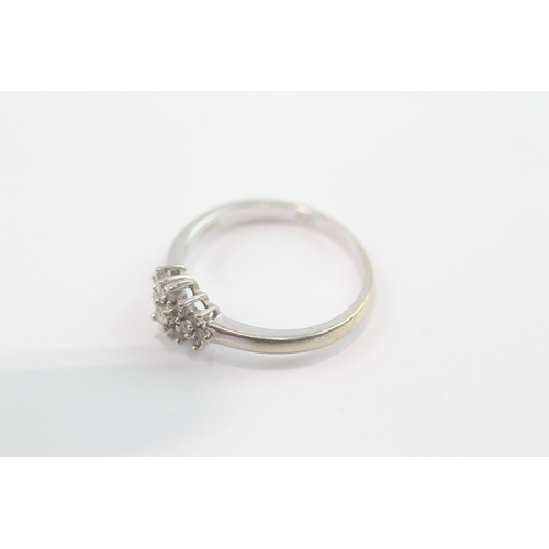 200 - 9ct white gold diamond cluster ring (1.9g) Size L