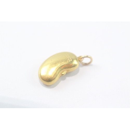 91 - 15ct gold Victorian turquoise kidney bean (1.4g)
