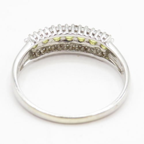 182 - 9ct gold diamond and yellow sapphire cluster ring (2.8g) Size T