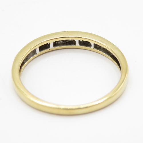 194 - 18ct gold diamond channel set half eternity ring  (1.6g) Size M