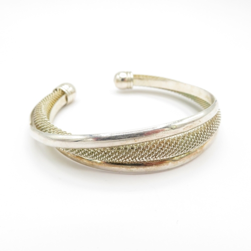 201 - 2 x Sterling Silver 925 Bangles inc Torque (50g)