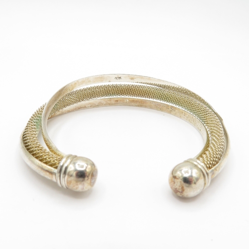 201 - 2 x Sterling Silver 925 Bangles inc Torque (50g)