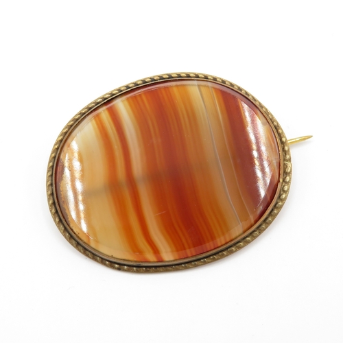 207 - Antique Agate Slice Brooch (16.7g)