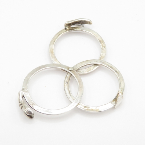 208 - Sterling Silver Fede Ring (3.6g) Size O