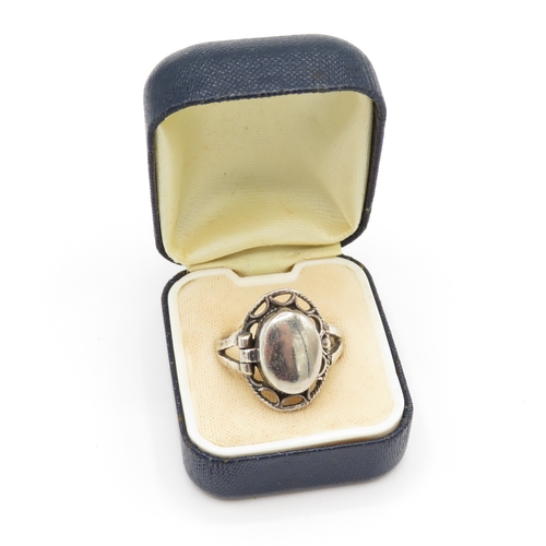 210 - Sterling Silver Poison Ring (7.4g) Size Q