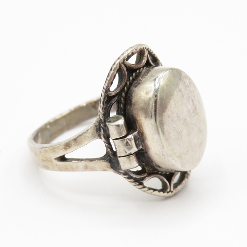 210 - Sterling Silver Poison Ring (7.4g) Size Q