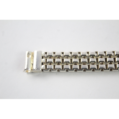 232 - Modernist Sterling Silver Multirow Bracelet (64g)
