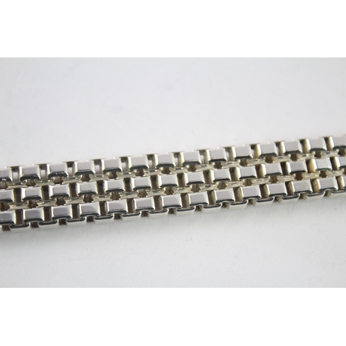 232 - Modernist Sterling Silver Multirow Bracelet (64g)