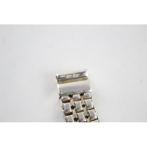232 - Modernist Sterling Silver Multirow Bracelet (64g)