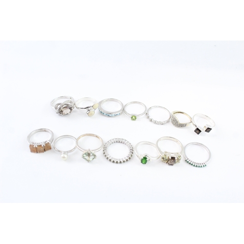 234 - Collection of Sterling Silver Rings, inc. TGGC, Stone Set, Pearl x 14 (42g)