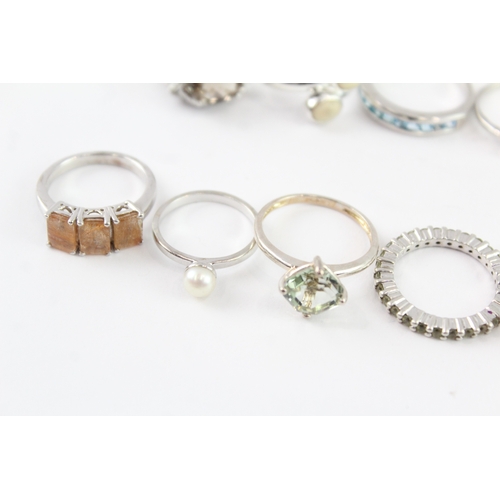 234 - Collection of Sterling Silver Rings, inc. TGGC, Stone Set, Pearl x 14 (42g)