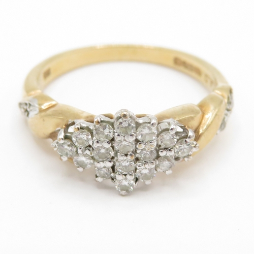 119 - 9ct gold diamond dress ring (2.9g) Size O