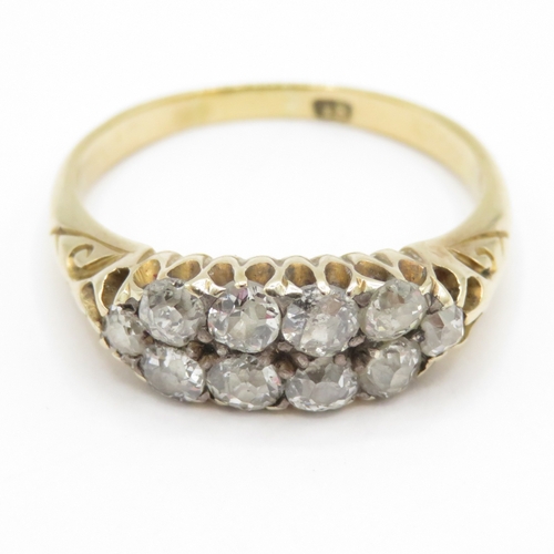 66 - 18ct gold antique old mine cut diamond dress ring (3.8g) Size P