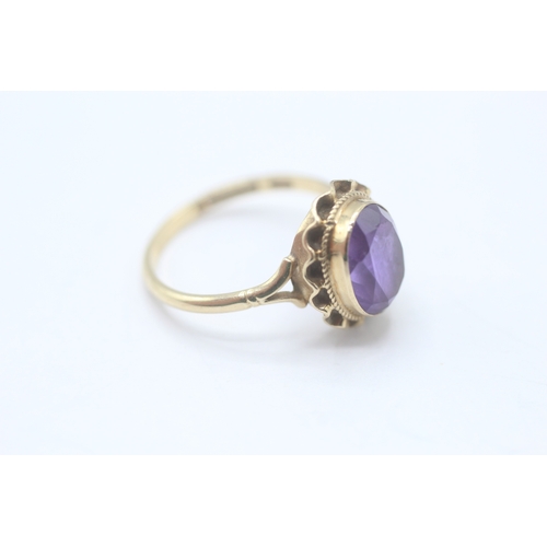 101 - 9ct gold amethyst dress ring (2.3g) Size N