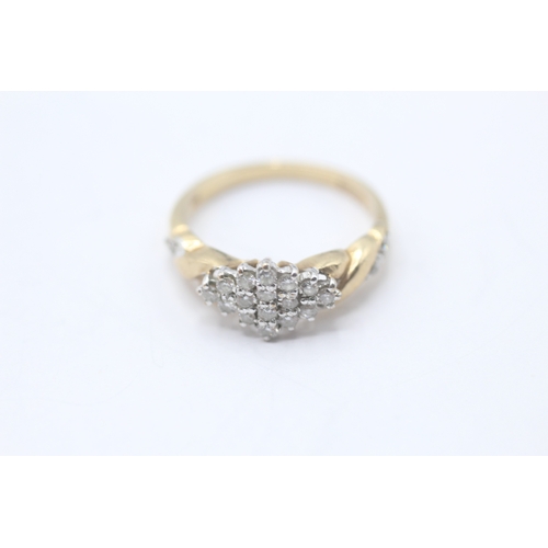 119 - 9ct gold diamond dress ring (2.9g) Size O