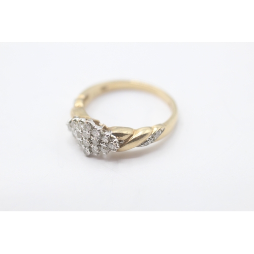 119 - 9ct gold diamond dress ring (2.9g) Size O