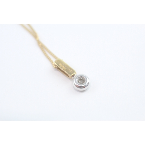185 - 18ct gold diamond solitaire pendant necklace (3.1g)