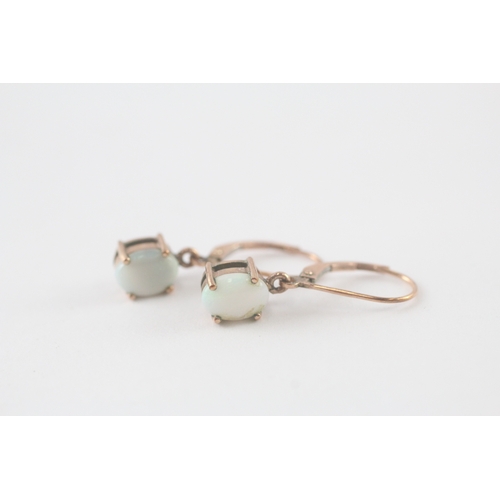 69 - 9ct gold opal drop earrings (1.8g)