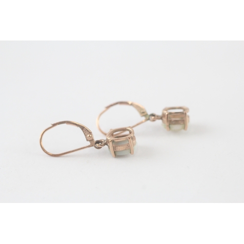 69 - 9ct gold opal drop earrings (1.8g)