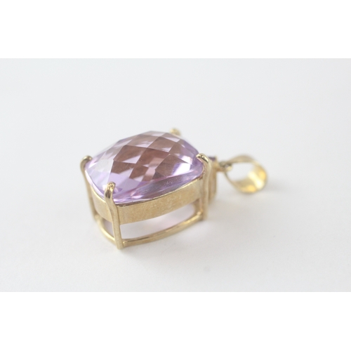 96 - 9ct gold facet amethyst pendant (5.1g)
