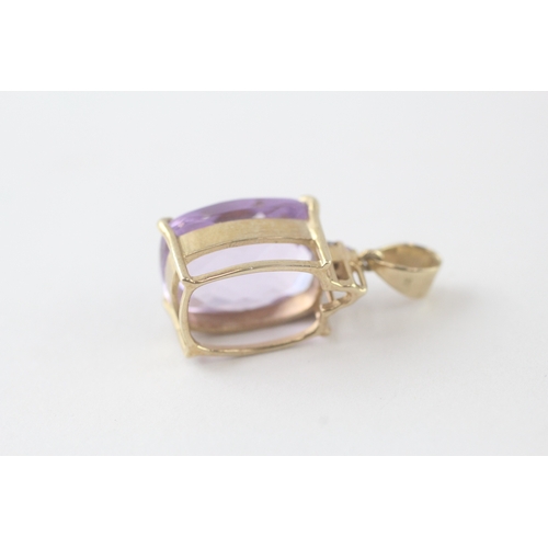 96 - 9ct gold facet amethyst pendant (5.1g)