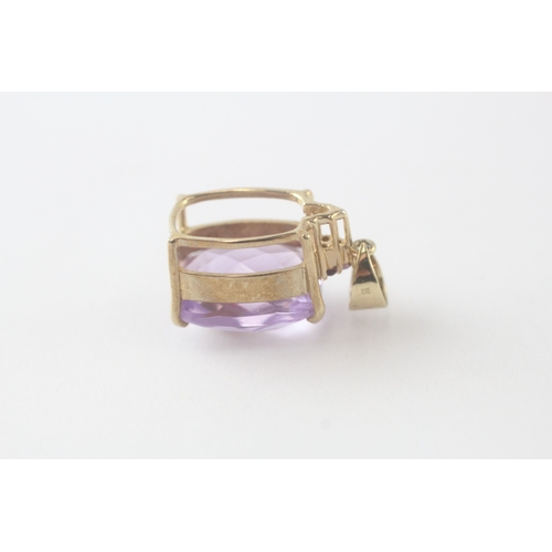 96 - 9ct gold facet amethyst pendant (5.1g)