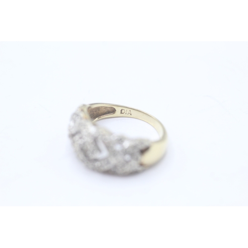 99 - 9ct gold diamond dress ring (3.4g) Size J 1/2