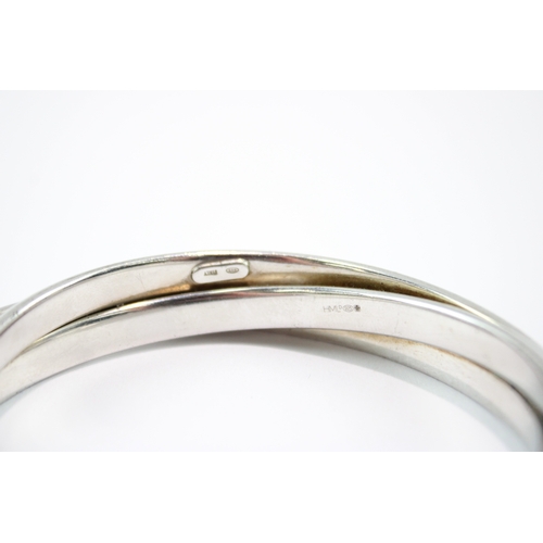 231 - Collection of Sterling Silver Bangles, inc. Torque, Modernist x 3 (93g)