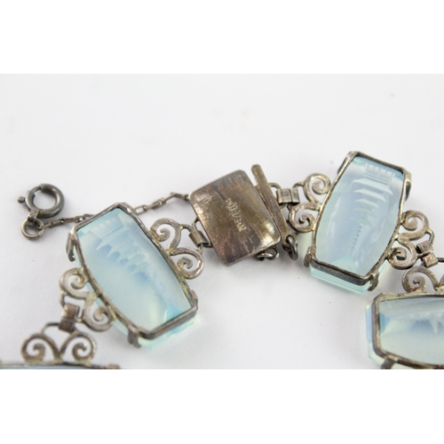 232 - Collection of Sterling Silver Oriental Jewellery, inc. Carved, Gemstone x 2 (39g)