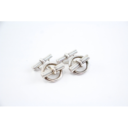 235 - Sterling Silver Hermes Cufflinks, w/ T Bar (30g)