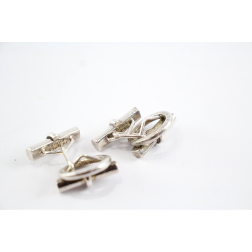 235 - Sterling Silver Hermes Cufflinks, w/ T Bar (30g)