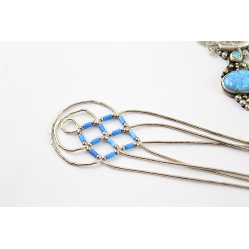 240 - Collection of Sterling Silver Native American Jewellery, inc. Carolyn Pollack x 6 (94g)