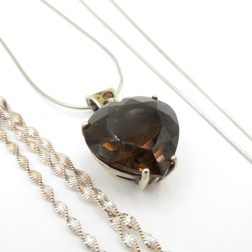 201 - Collection of Sterling Silver Necklaces inc Gemstone - 16.3g