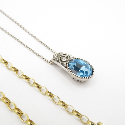 208 - Collection of Sterling Silver Necklaces inc Gemstone - 20.2g