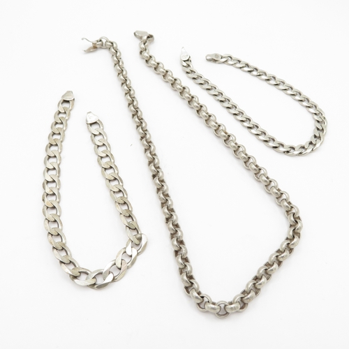 216 - Sterling Silver Necklace and Bracelet for Repair / Restoration - 55g