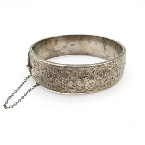 220 - 2 x Sterling Silver Bangles inc Etched and personalised engraving - 42.9g