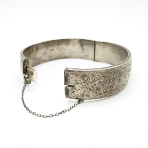 220 - 2 x Sterling Silver Bangles inc Etched and personalised engraving - 42.9g