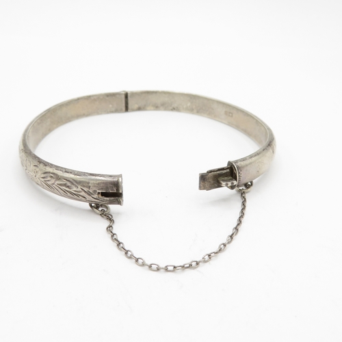 220 - 2 x Sterling Silver Bangles inc Etched and personalised engraving - 42.9g